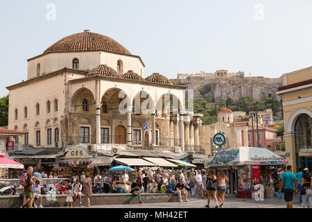 Mosquée Tzisdarakis la place Monastiraki à Athènes, Grèce Banque D'Images