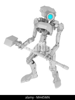 3d Slim figure robotique, isolé Banque D'Images