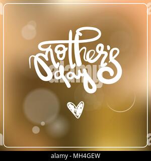 La Fête des mères, plus de flou d'arrière-plan coloré Lettrage Carte de souhaits Illustration de Vecteur