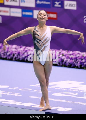 Natusno, Kumon, 30 avril 2018 Natation artistique : le 94e du Championnat de natation artistique Japon 2018 ouvert gratuitement en solo au final Tatsumi International Swimming Center, Tokyo, Japon. Credit : Sho Tamura AFLO SPORT/Alamy Live News Banque D'Images