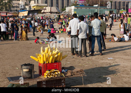 La plage de Juhu sur la Journée de la République, Mumbai, Inde Banque D'Images