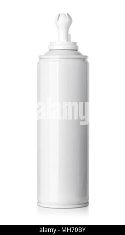 Crème fouettée vierge ouverte peut isolated on white with clipping path Banque D'Images