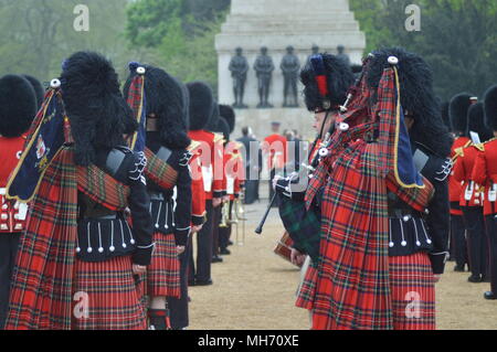 Le Scots Guards Memorial Service - Horse Guards Parade Banque D'Images