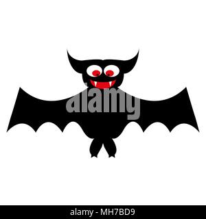 Cartoon bat sur fond blanc Illustration de Vecteur