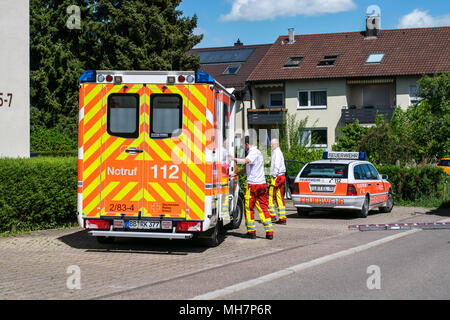 Feuerwehreinsatz Polizeieinsatz, Rettungsdienst, zum Türe öffnen Banque D'Images