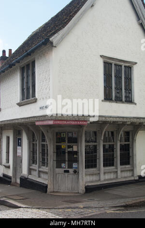 SAFFRON WALDEN, ESSEX ; COIN DE CHAMBRE DANS MYDDYLTON LIEU/MARKET HILL Banque D'Images