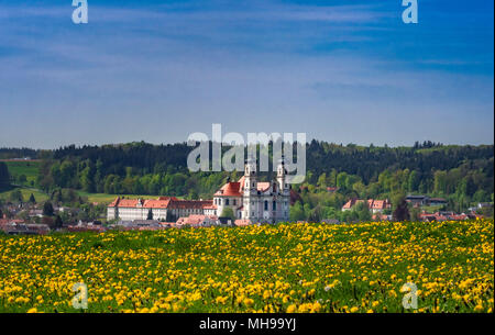 L'abbaye bénédictine d'Ottobeuren et basilique, Unterallgaeu, district, région de l'Allgaeu Bayerisch souabe, Bavière, Allemagne, Europe Banque D'Images