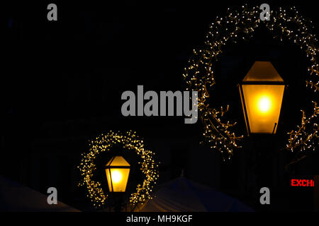 Nightshot, nuit Lumières de ville de Zagreb. Banque D'Images