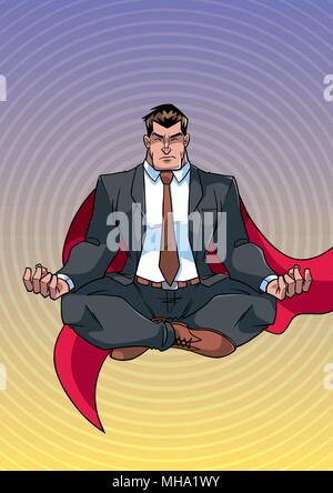 Super Woman Meditating Illustration de Vecteur