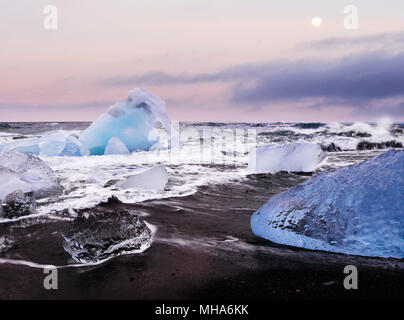 L'Islande Jokulsarlon, lagon, belle photo de paysage froid glacier islandais lagoon bay Banque D'Images