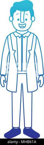 L'homme avec l'ancien costume avec sweater Illustration de Vecteur
