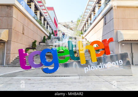 Ensemble logo - Capitale Européenne de la culture 2019 | 2019 Plovdiv Plovdiv Banque D'Images