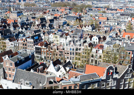 Vue aérienne d'Amsterdam (quartier du Jordaan), Amsterdam, Pays-Bas Banque D'Images