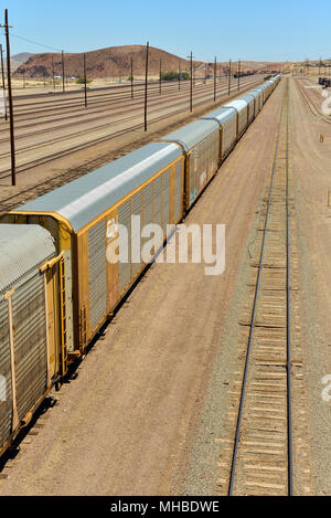 Jonction ferroviaire et station, Barstow, Californie. Banque D'Images