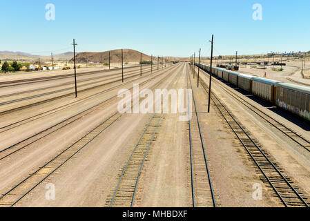 Jonction ferroviaire et station, Barstow, Californie. Banque D'Images