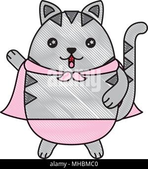 Chat Mignon Avec Caractere Kawaii Invisible Design Illustration Vectorielle Image Vectorielle Stock Alamy