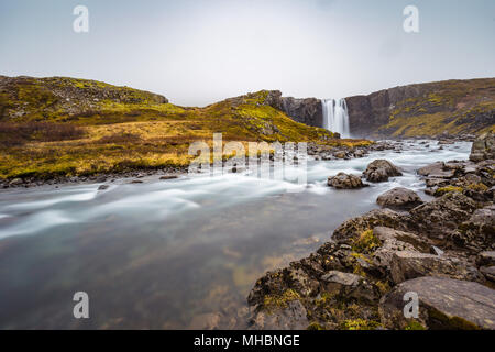 Gufufoss (aka Falls) Vapeur près de Seyðisfjörður dans l'Est de l'Islande Banque D'Images