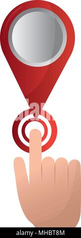 Cliquer sur le bouton main humaine gps map pointeur vector illustration Illustration de Vecteur