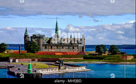 Panorama de la mer château de Kronborg à Helsingor, Danemark Banque D'Images