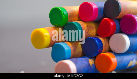 Close-up de crayons de couleur Banque D'Images