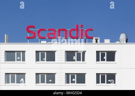 Aarhus, Danemark - 20 Avril 2018 : construction de l'hôtel Scandic à Aarhus. Scandic Hotels est une chaîne d'basé à Stockholm, Suède Banque D'Images