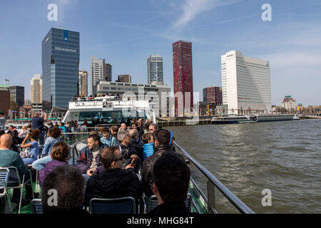 Croisière de port Spido, sur la Nieuwe Maas et le port de Rotterdam, Pays-Bas, les toits de la ville, Banque D'Images