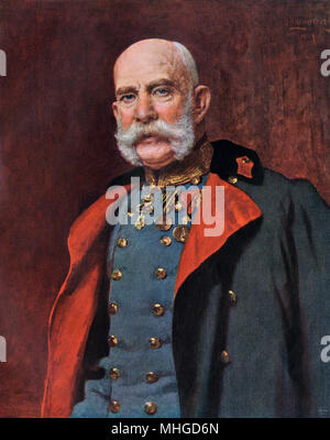 François-Joseph, Empereur d'Autriche. L'impression couleur reproduction d'un portrait à l'huile Banque D'Images