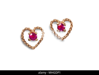 Portrait d'oreilles en or isolé sur blanc - John Gollop Banque D'Images