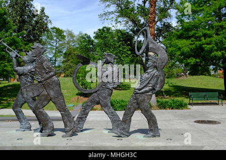 Statue des musiciens dans le Parc Louis Armstrong de La Nouvelle-Orléans, Louisiane Banque D'Images