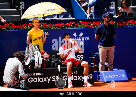 Real Club de Tennis, Barcelone, Espagne. Apr 25, 2018. La Banc Sabadell Barcelone tournoi Open de Tennis, Novak Djokovic : Action Crédit Plus Sport/Alamy Live News Banque D'Images