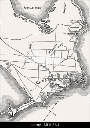 Plan de ville de l'ancienne ville phénicienne de Carthage, en Afrique du Nord Banque D'Images