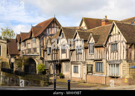 Bâtiments médiévaux de Seigneur Leyster Hôpital. Porte ouest, Warwick, Warwickshire, West Midlands, Angleterre, Royaume-Uni, Grande Bretagne Banque D'Images