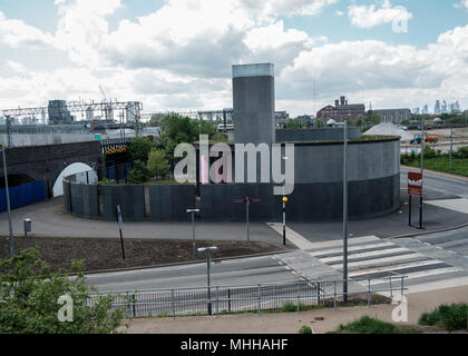 Station de pompage Sewarage Pudding Mill Lane, à l'Est de Londres, construit dans le cadre du projet olympique. Lyall architectes Projets de jeunes . Banque D'Images