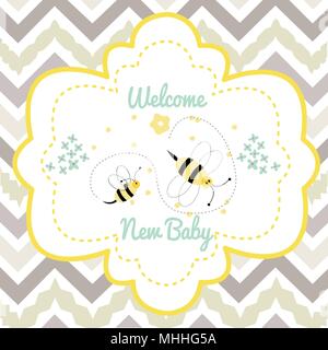 Carte d'invitation de douche de bébé Illustration de Vecteur