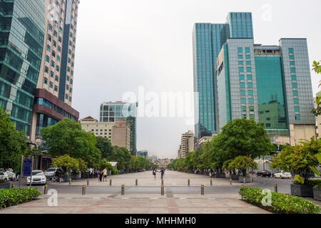 Nguyen Hue de Walking Street, grand boulevard dans District 1, Ho Chi Minh City, Vietnam. Banque D'Images