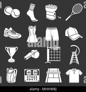 Icons set Tennis vecteur gris Illustration de Vecteur