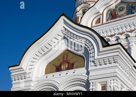 Aleksander Nevski Cathedral, Cathédrale de Toompea (Hill) : mosaïque de Vierge à l'enfant Banque D'Images