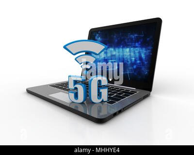 Rendu 3D, 5G, 5G Concept Connexion Banque D'Images