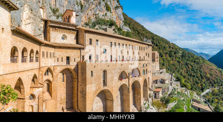 Monastère de la grotte sacrée (Sacro Speco) de Saint Benoît à Subiaco, province de Rome, Latium, Italie centrale. Banque D'Images