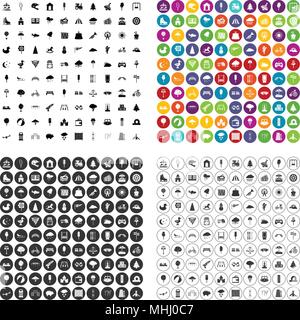 Parc pour enfants 100 icons set vector variante Illustration de Vecteur