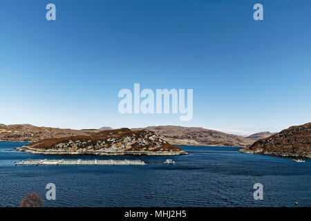 Drumbeg fish farms Banque D'Images