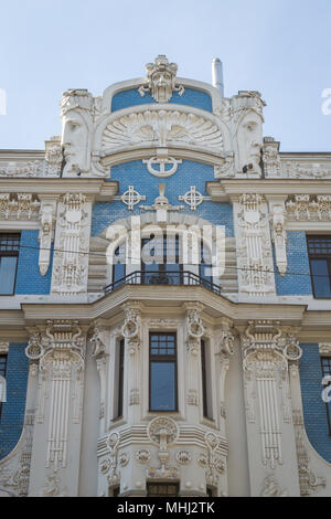 L'architecture Art Nouveau de Riga Banque D'Images