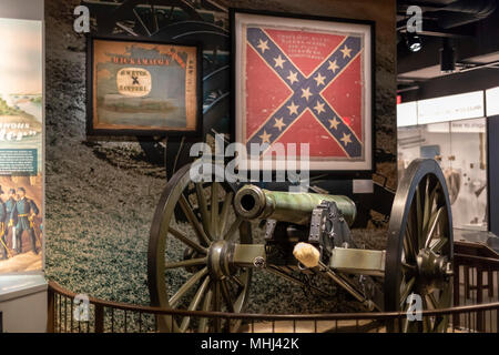 Jackson, Mississippi - Une exposition sur le rôle de l'artillerie dans la guerre civile au Musée d'histoire du Mississippi. Banque D'Images