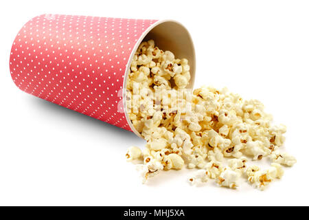 Popcorn, isolé sur fond blanc Banque D'Images