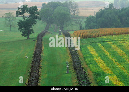 Bloody Lane, champ de bataille National d'Antietam, Maryland Banque D'Images