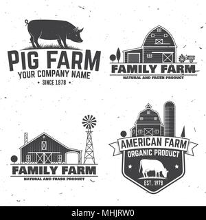 American Farm Badge ou étiquette. Vector illustration. Illustration de Vecteur