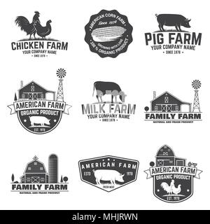 American Farm Badge ou étiquette. Vector illustration. Illustration de Vecteur