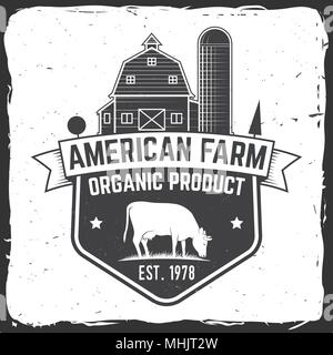 American Farm Badge ou étiquette. Vector illustration. Illustration de Vecteur