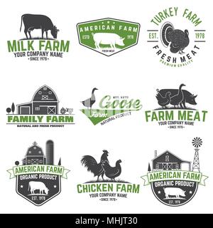 American Farm Badge ou étiquette. Vector illustration. Illustration de Vecteur