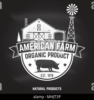 American Farm Badge ou étiquette. Vector illustration. Illustration de Vecteur